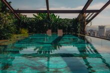 A resort pool at the Rosewood São Paulo.