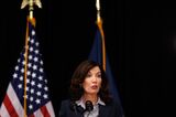 Governor Hochul Makes Announcement At Brooklyn Army Terminal Annex