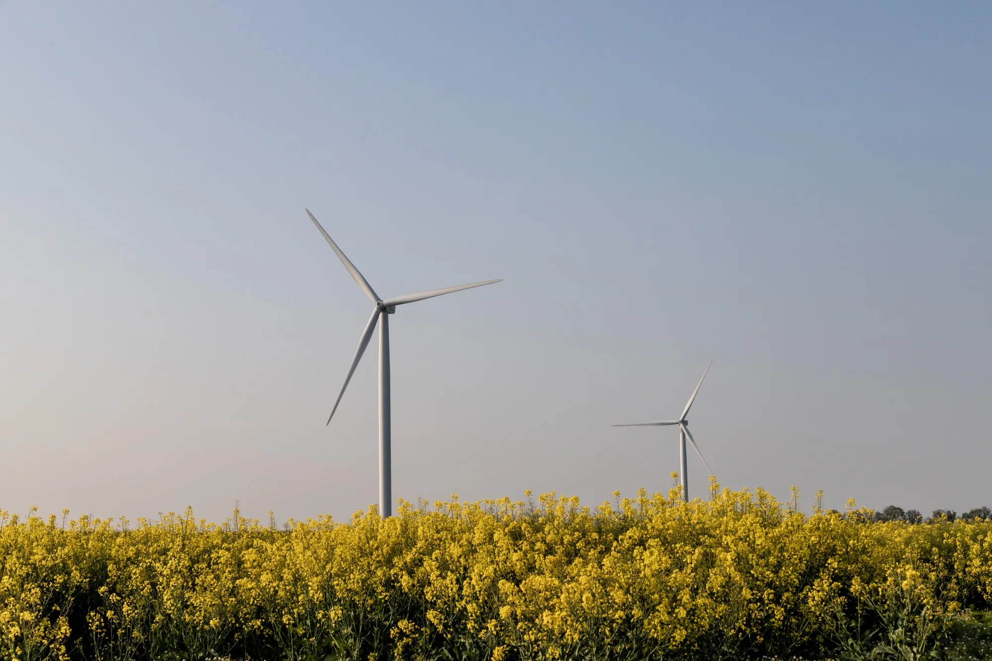 Wind turbines in Boissy-La-Rivire, France.