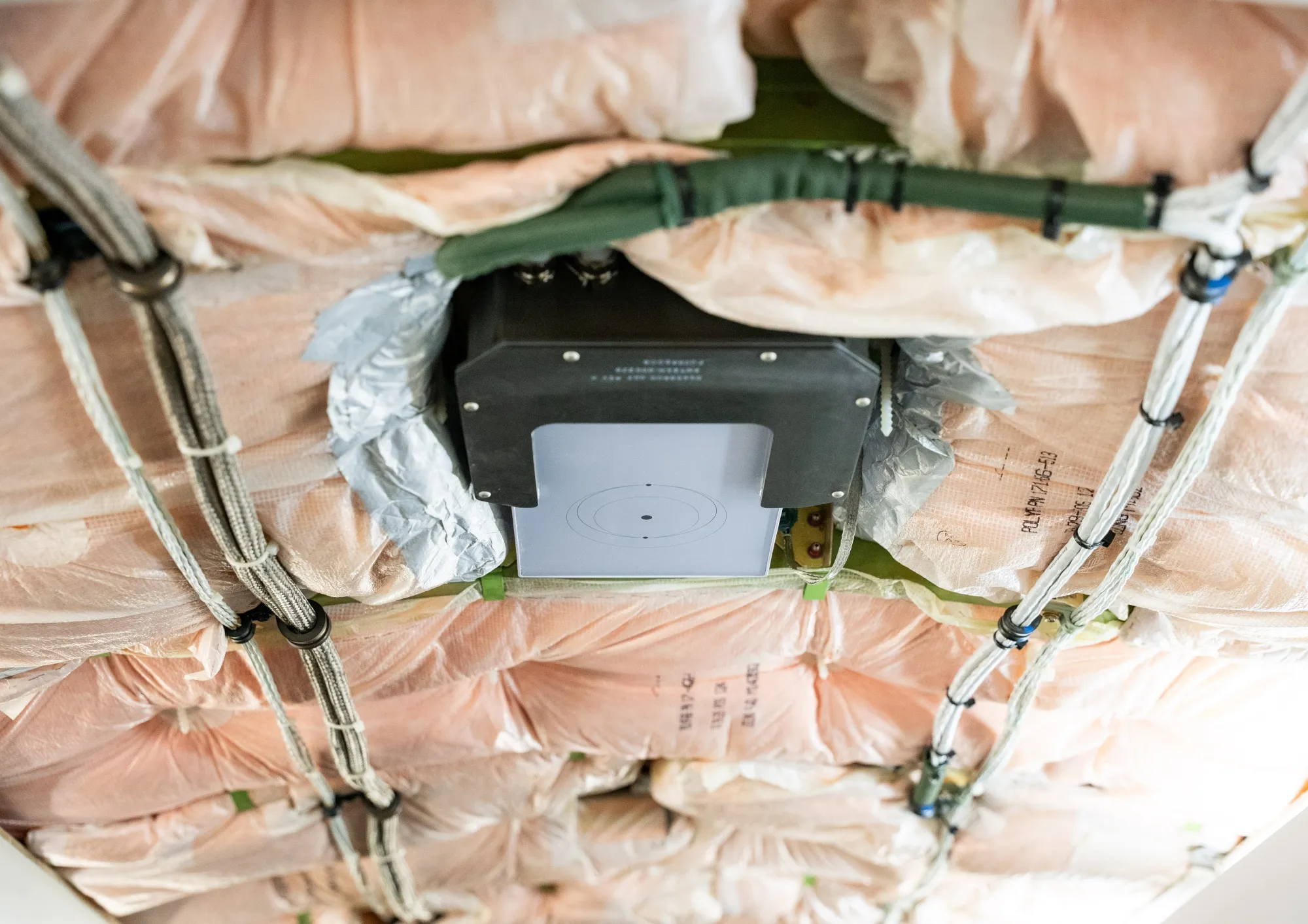 Starlink equipment in the ceiling of a United Airlines&nbsp;regional jet.