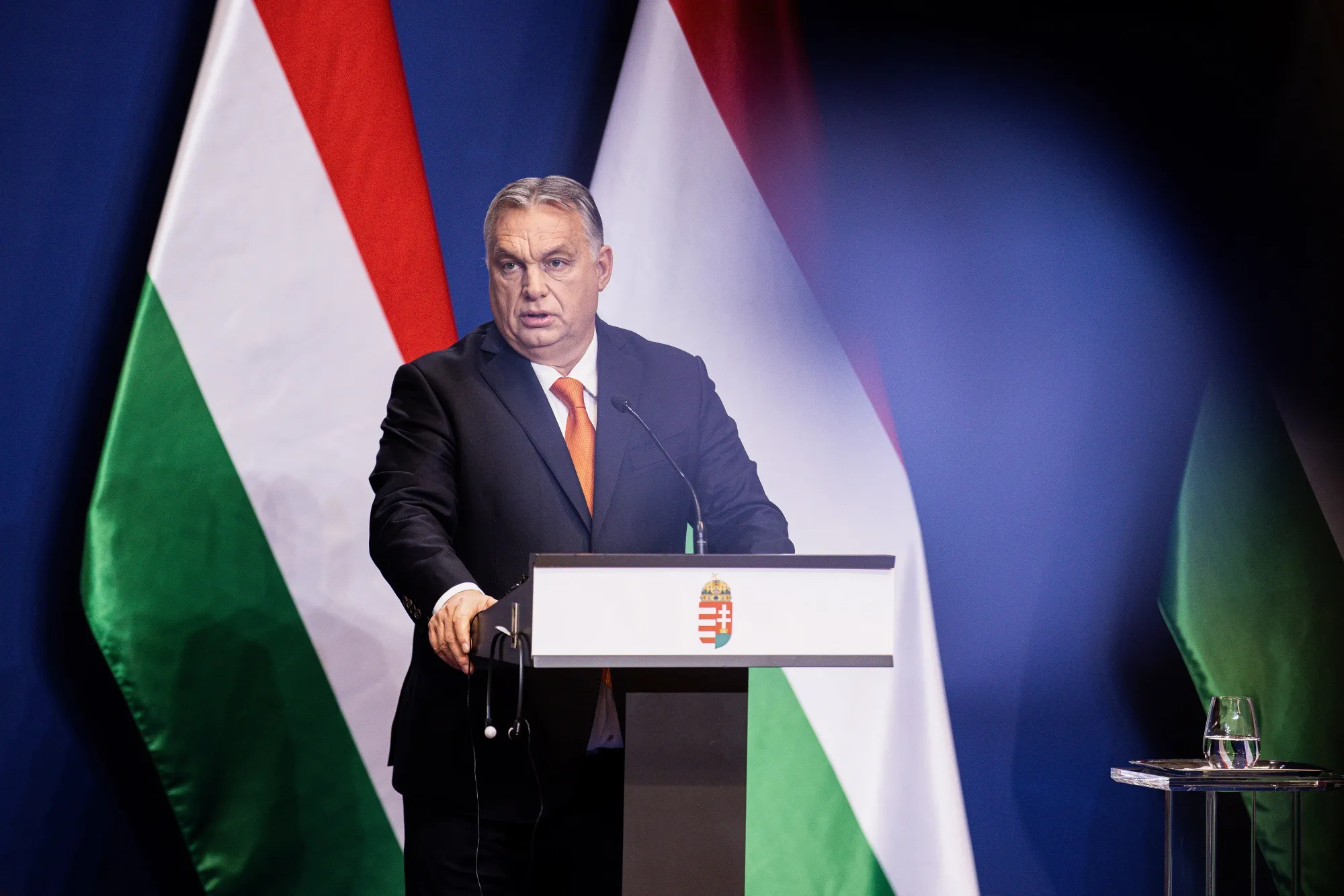 Viktor Orban speaks during a news conference in Budapest, Hungary, on Dec. 21.
