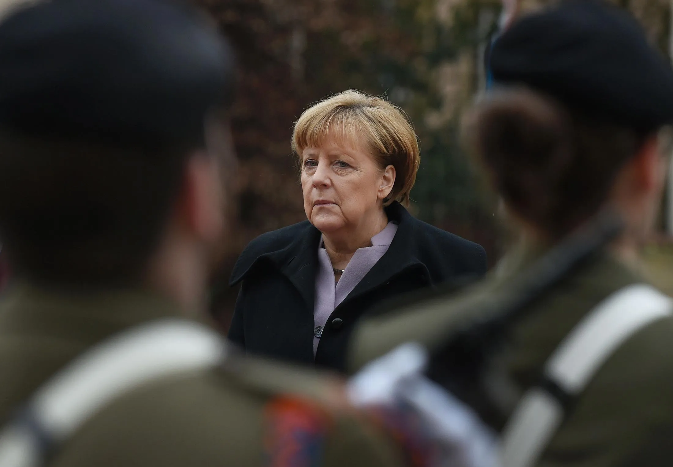 German Chancellor Angela Merkel looks on as she arrives for a visit in Luxembourg on Jan. 12.

