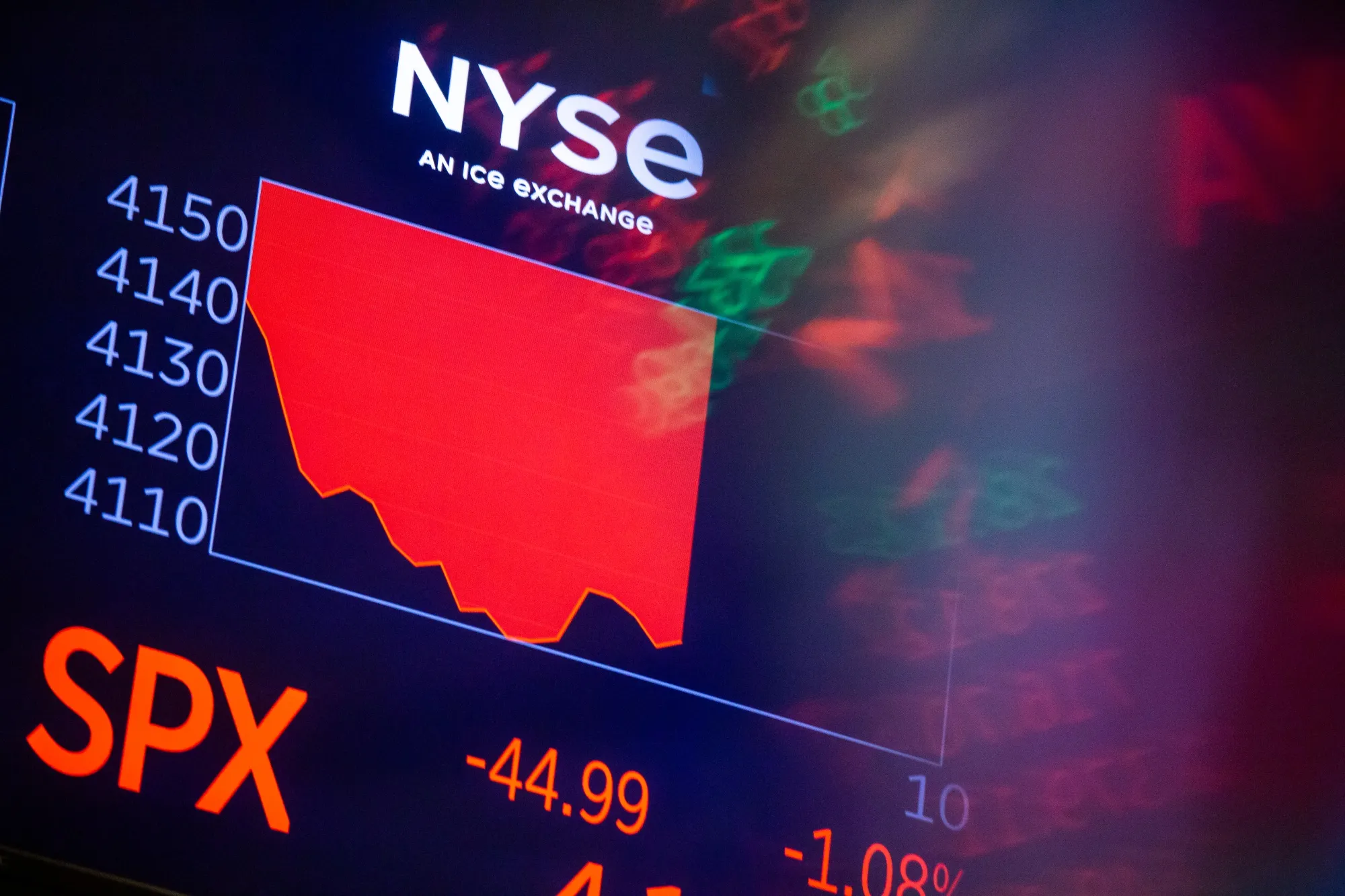 Stock market information on the floor of the New York Stock Exchange.