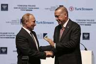 Russia's President Putin And Turkey's Erdogan Celebrate Completion Of Turkstream Gas Link