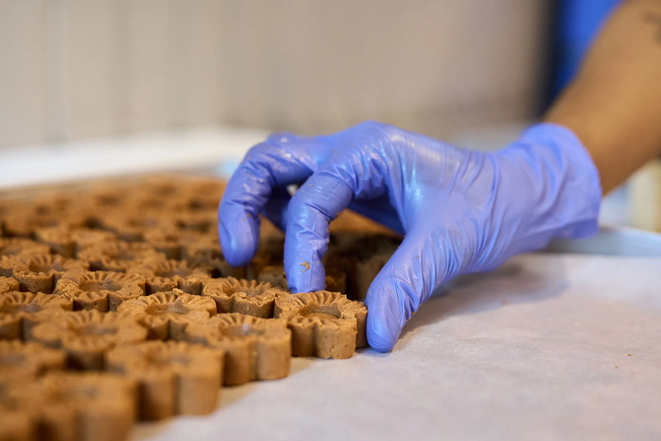 Mithai is molded into nontraditional shapes&nbsp;before more intricate layers are added at Bombay Sweet Shop’s Mumbai kitchen.