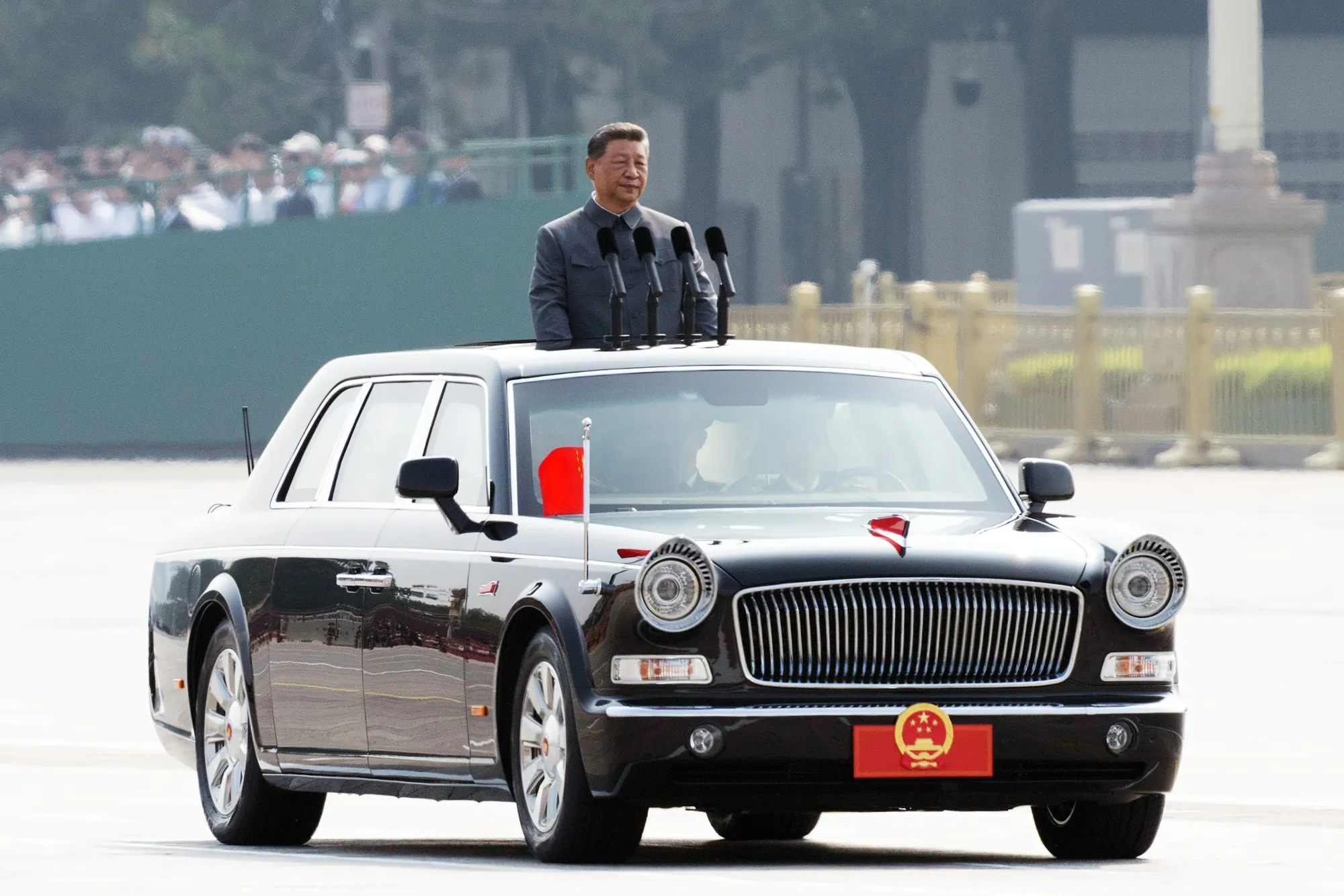 Xi Jinping inspecting members of the PLA during a military parade to mark 80 years since Japan’s defeat in World War II, held in Beijing on Sept. 3.