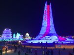 Visits to the annual ice festival in Harbin jumped about 16 percent from last year, to more than 300,000.
