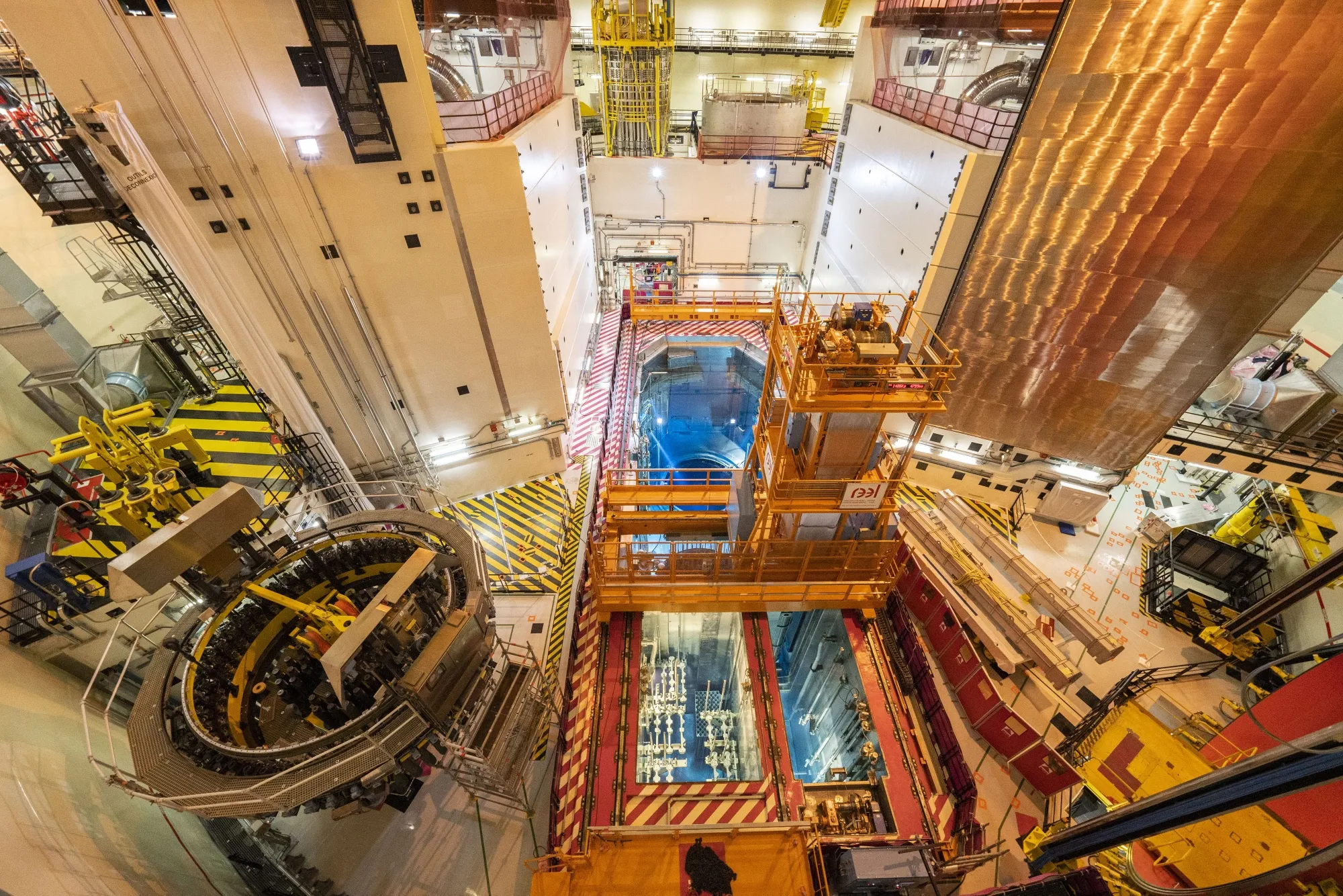 The water pool and reactor vessel at the Flamanville 3 nuclear reactor in Flamanville, France.