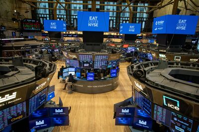 Traders On The Floor Of The New York Stock Exchange As Fed Chair Powell Holds New Conference