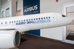 A model Airbus A220-300 at a Airbus&nbsp;plant in Mirabel, Quebec.