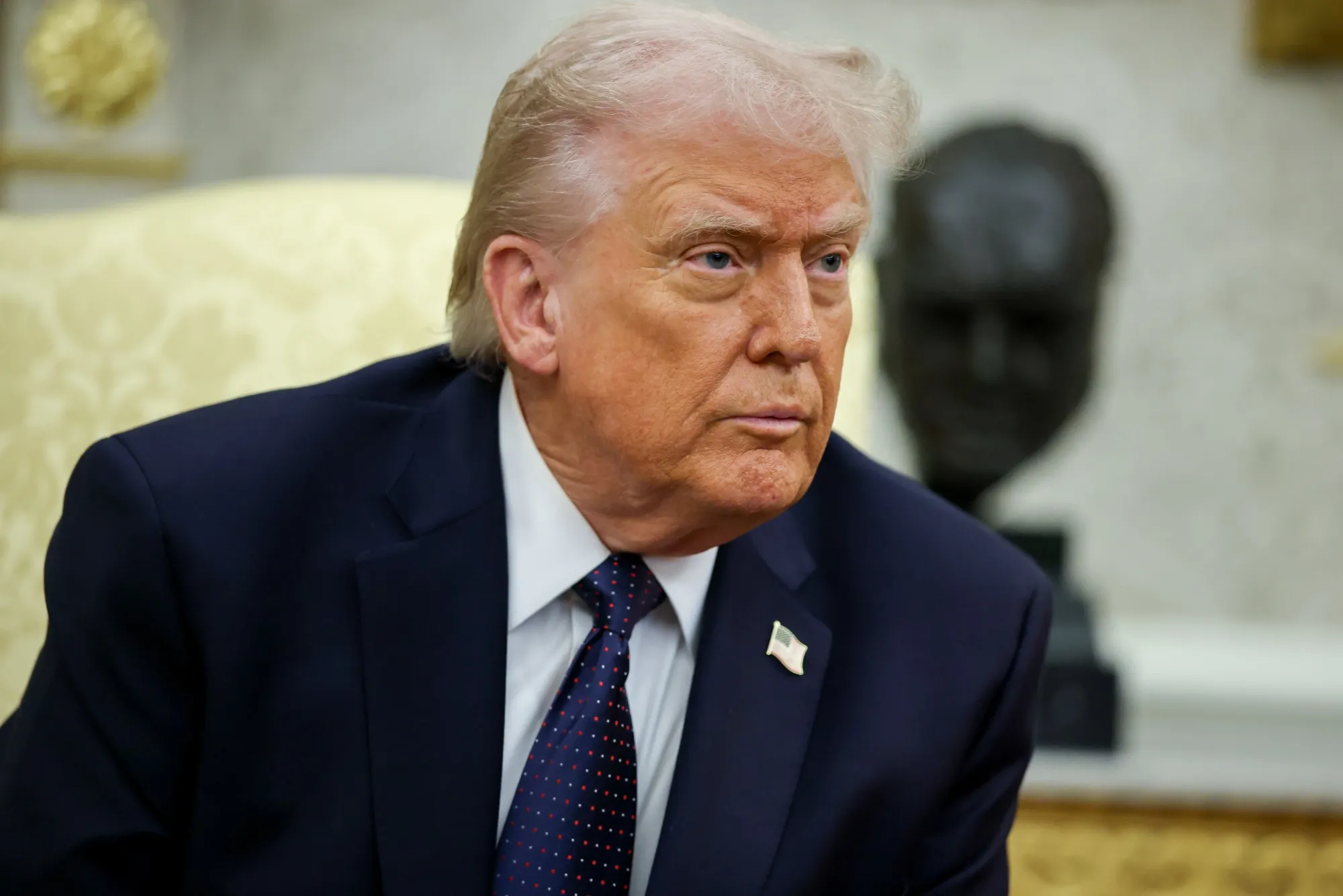 President Donald Trump during a meeting with Friedrich Merz, Germany’s chancellor, in the Oval Office on March 3.