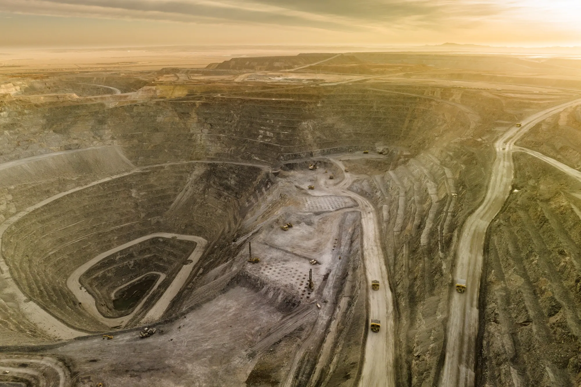 The open pit mine at the Oyu Tolgoi copper-gold mine, in Khanbogd, Mongolia.