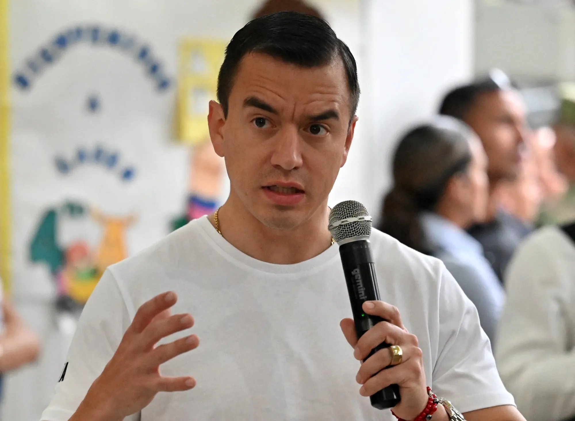 Daniel Noboa after casting his vote in the referendum, in Olon, Ecuador on Nov. 16.