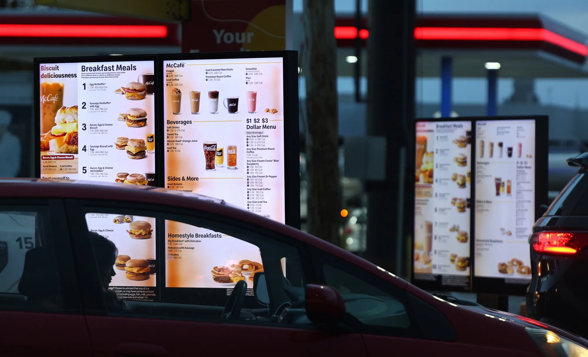 A customer waits to order from the breakfast menu&nbsp;at a McDonald’s restaurant in Omaha, Nebraska.