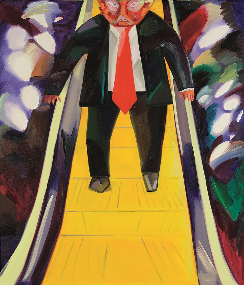 “Trump Descending an Escalator” by Dana Schutz