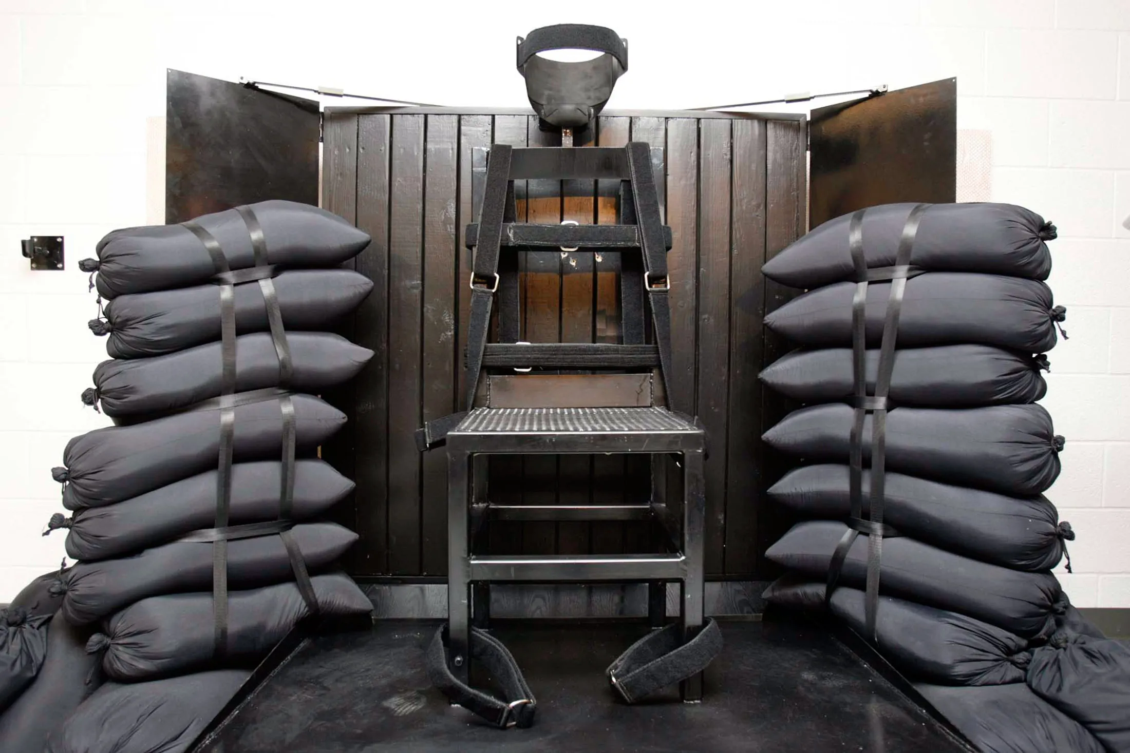 The firing squad execution chamber at the state prison in Draper, Utah, in 2010.
