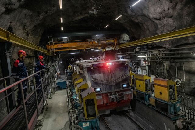 Mining machinery in and underground mine