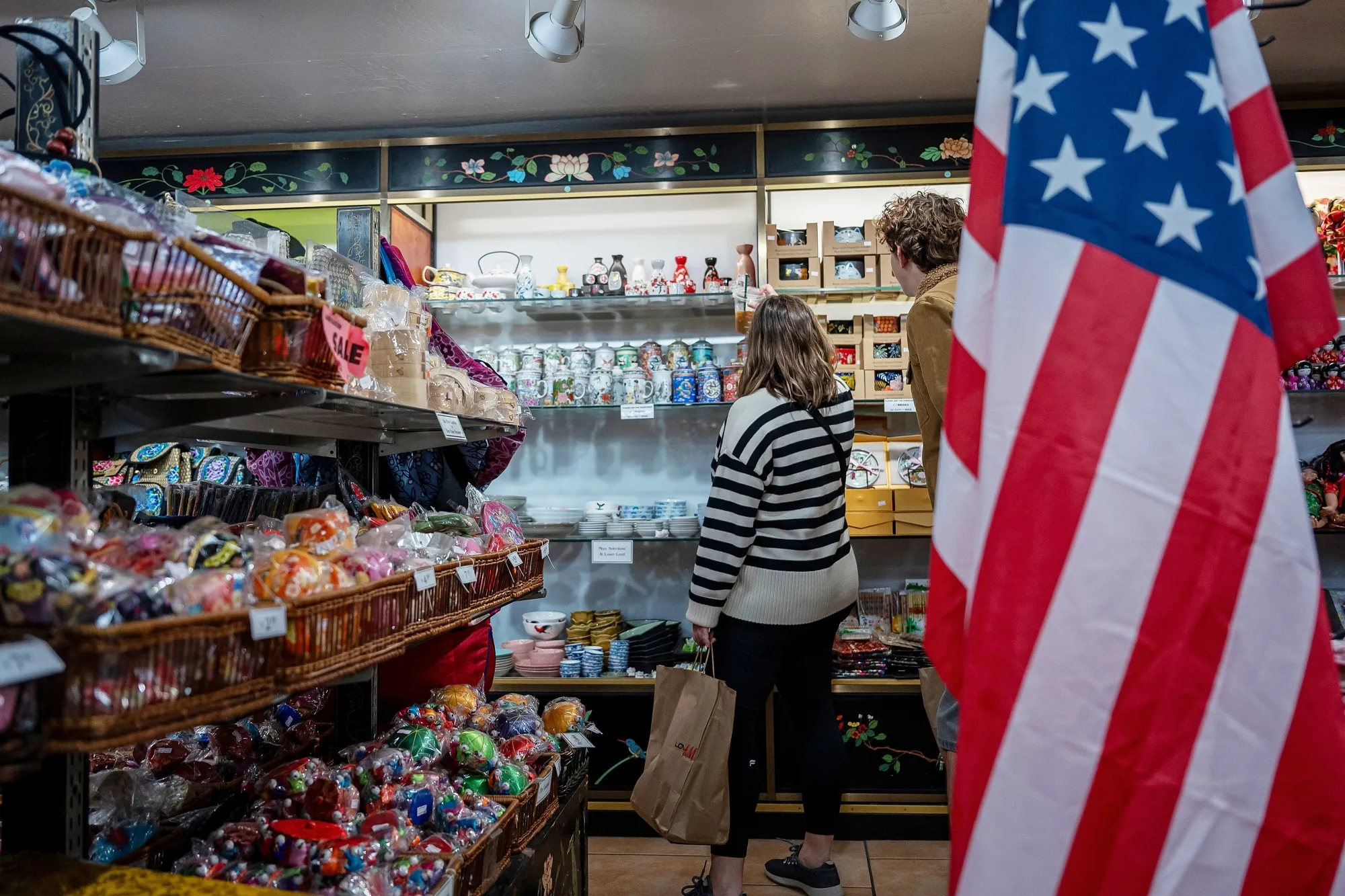 Shoppers inside a store in San Francisco.