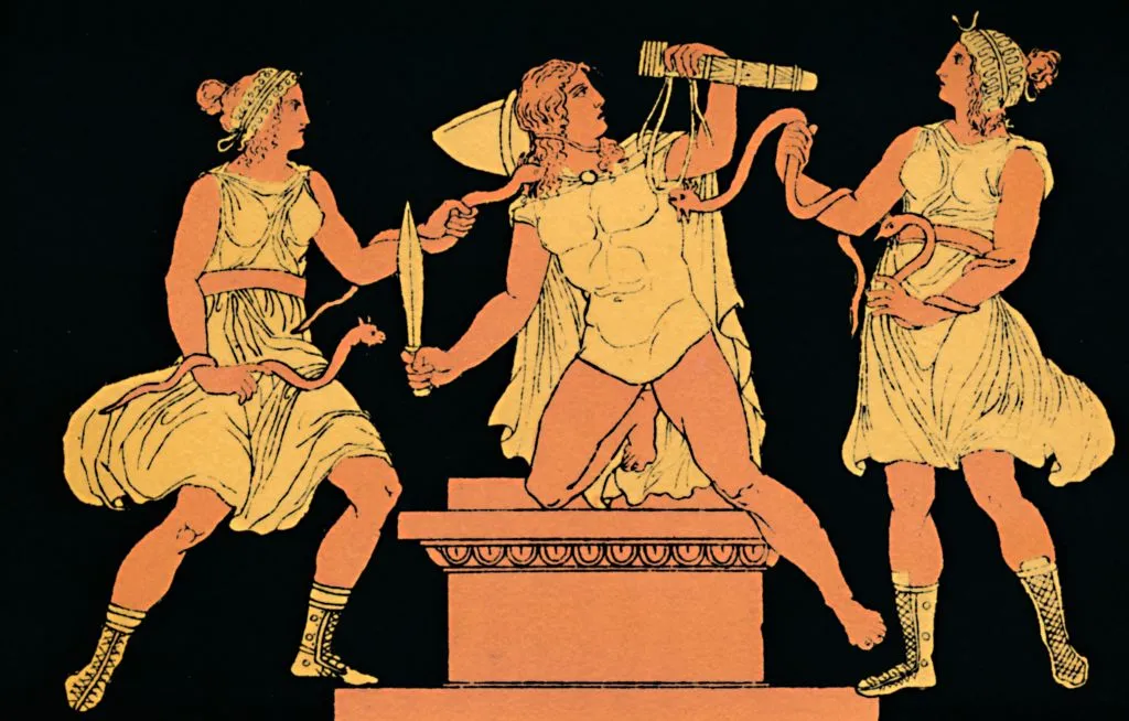 Orestes pursued by Furies, who personify the anger of the dead.