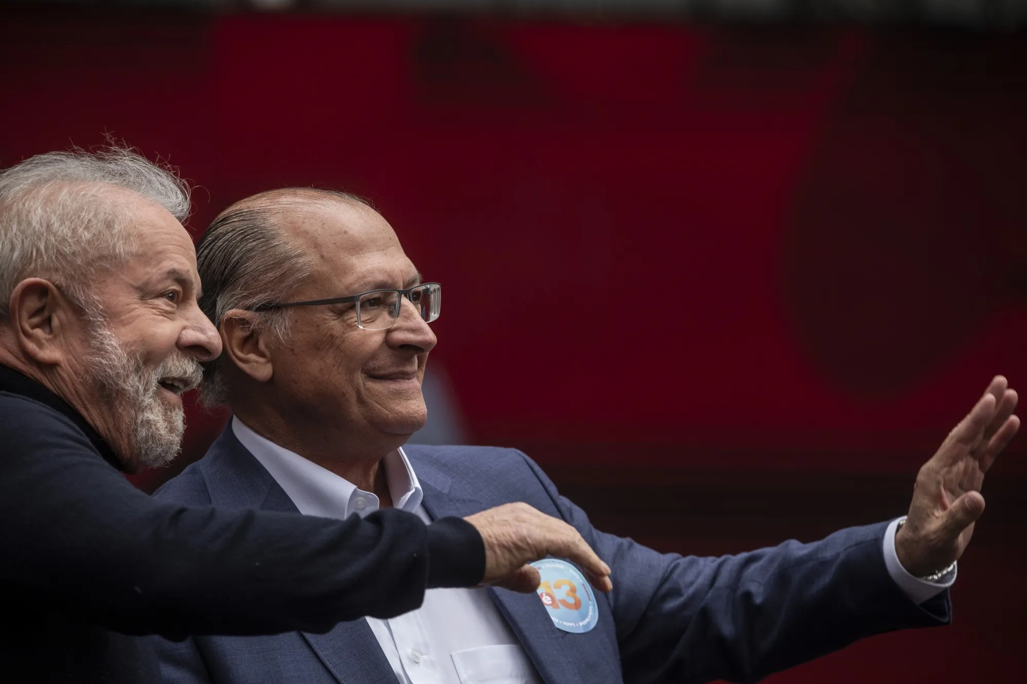 Luiz Inacio Lula da Silva, left, with his running mate Geraldo Alckmin during a campaign event at Vale do Anhangabau in Sao Paulo on Aug. 20.