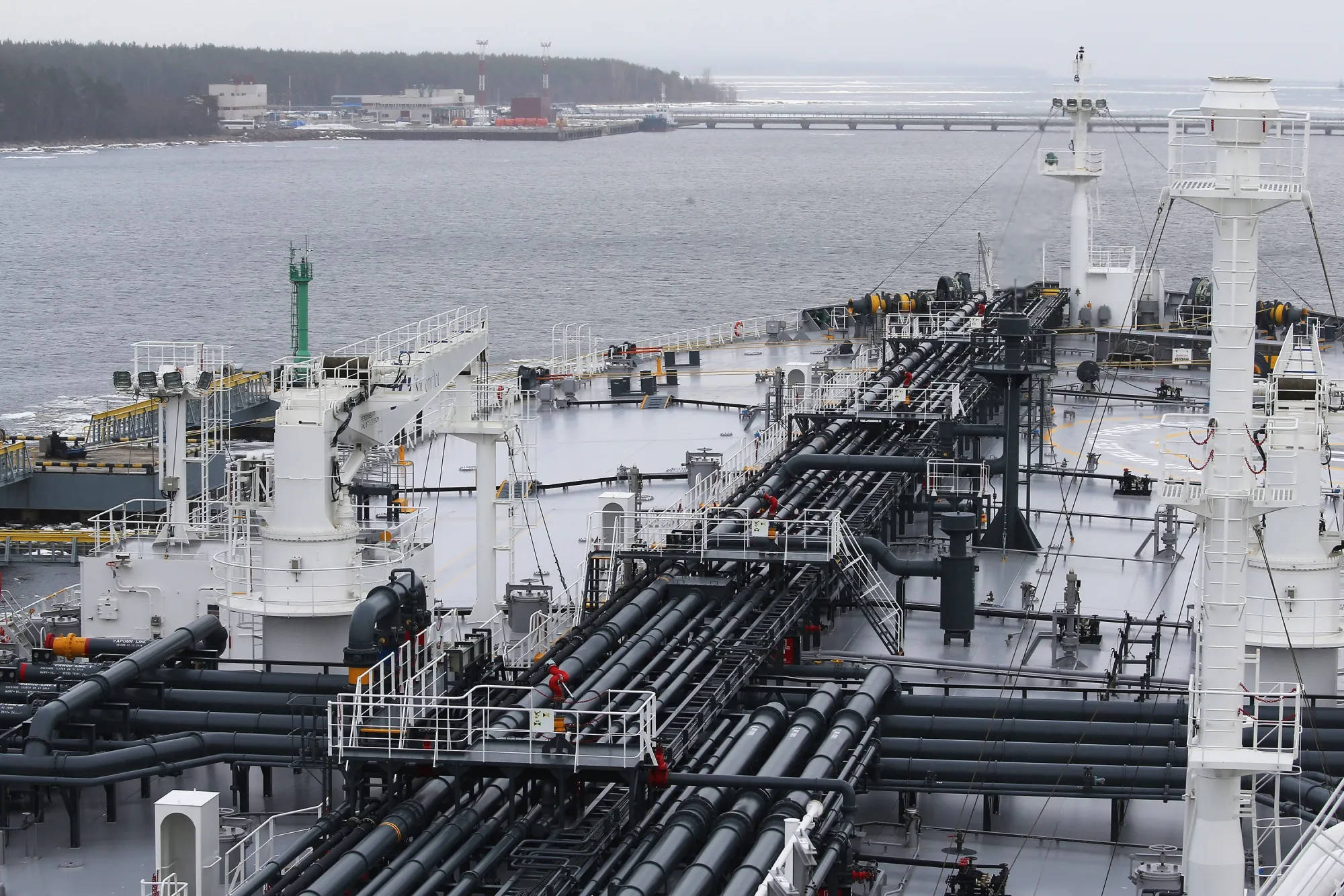The Mendeleev Prospect oil tanker moored at the Primorsk Commercial Seaport.