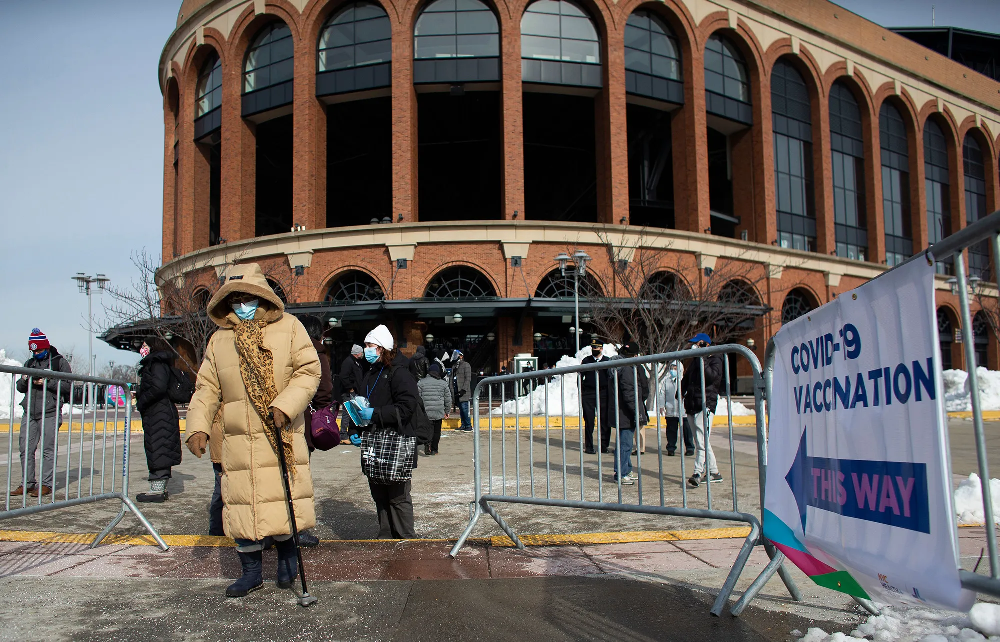 Citi Field vaccination site in Queens, New York on Feb. 10.