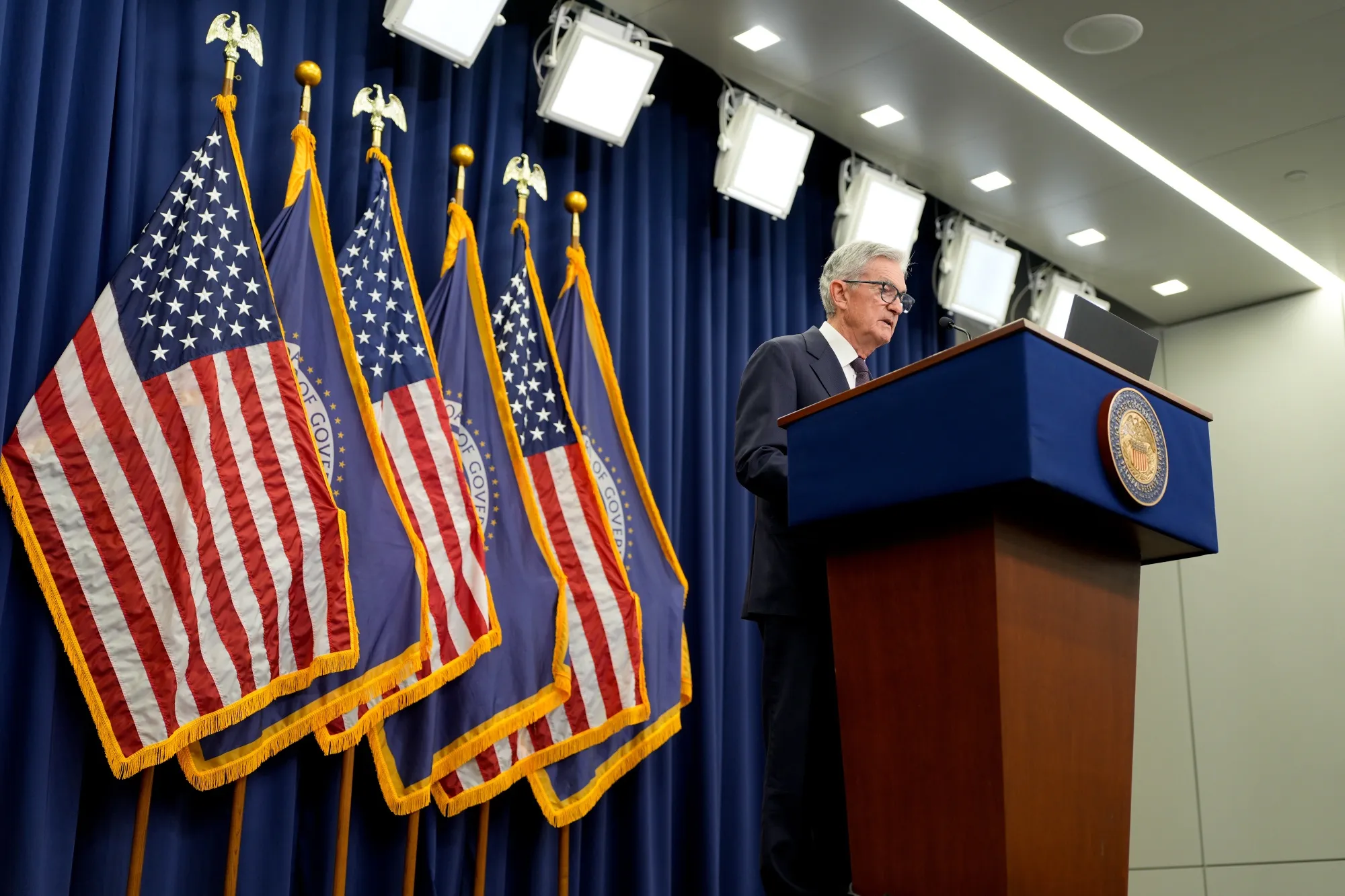 Jerome Powell&nbsp;during a news conference following a Federal Open Market Committee (FOMC) meeting in Washington, DC,&nbsp;on&nbsp;Sept. 17.