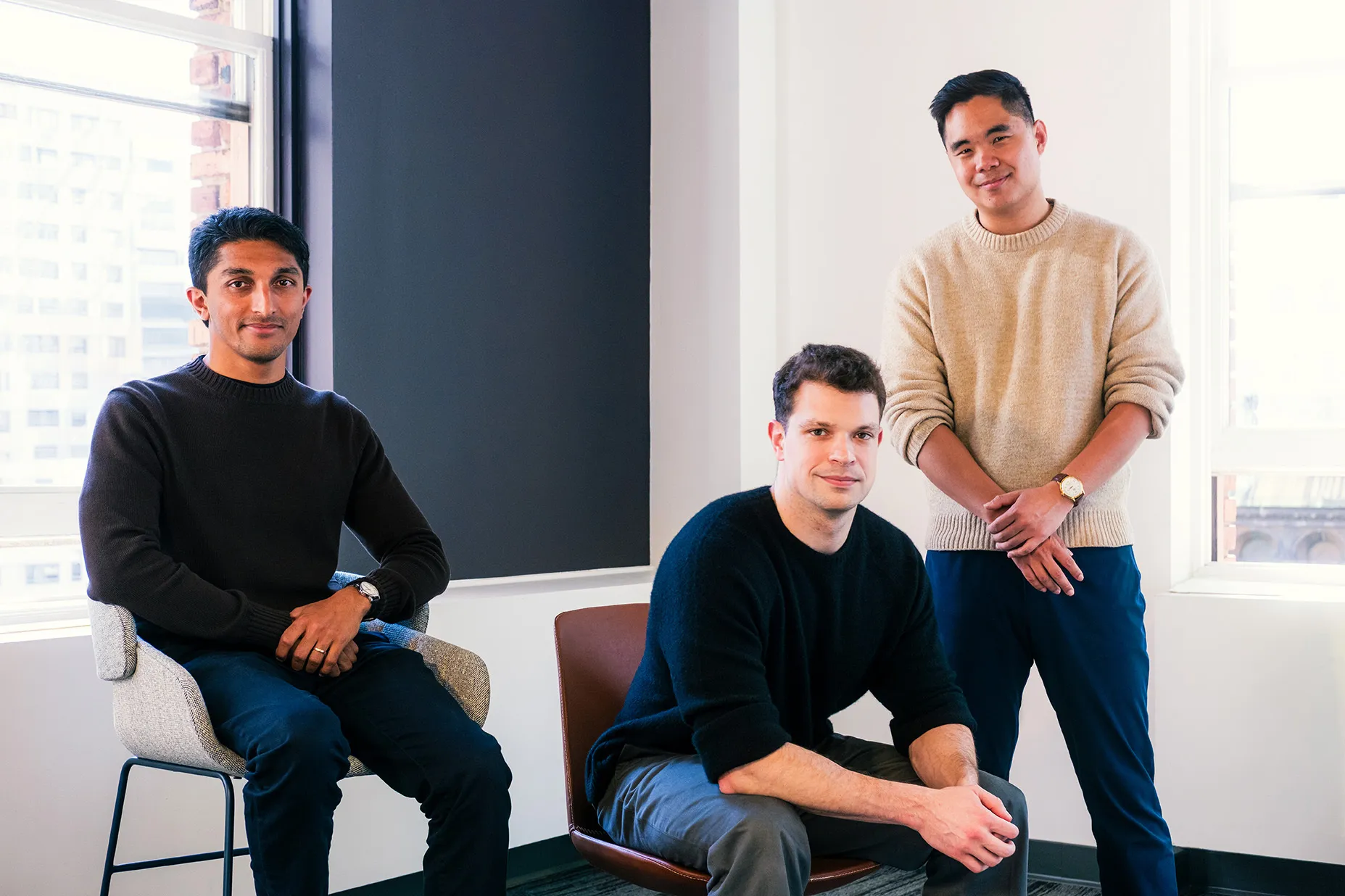 Grow Therapy co-founders Manoj Kanagaraj, Jake Cooper and Alan Ni.
