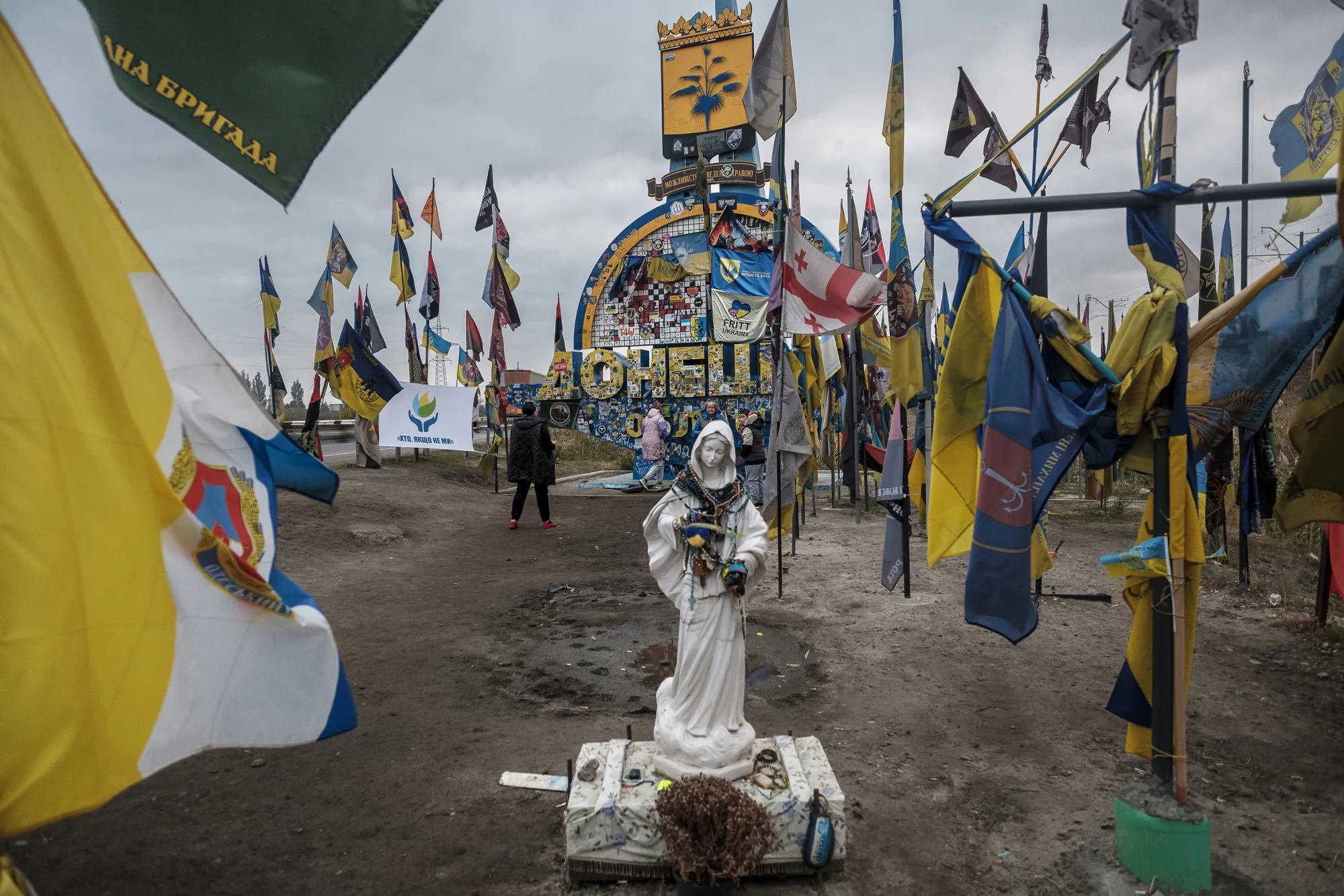 The border between Ukraine’s Dnipro and Donetsk regions on Oct. 25. It&nbsp;has become a memorial for brigades fighting in the country’s east.