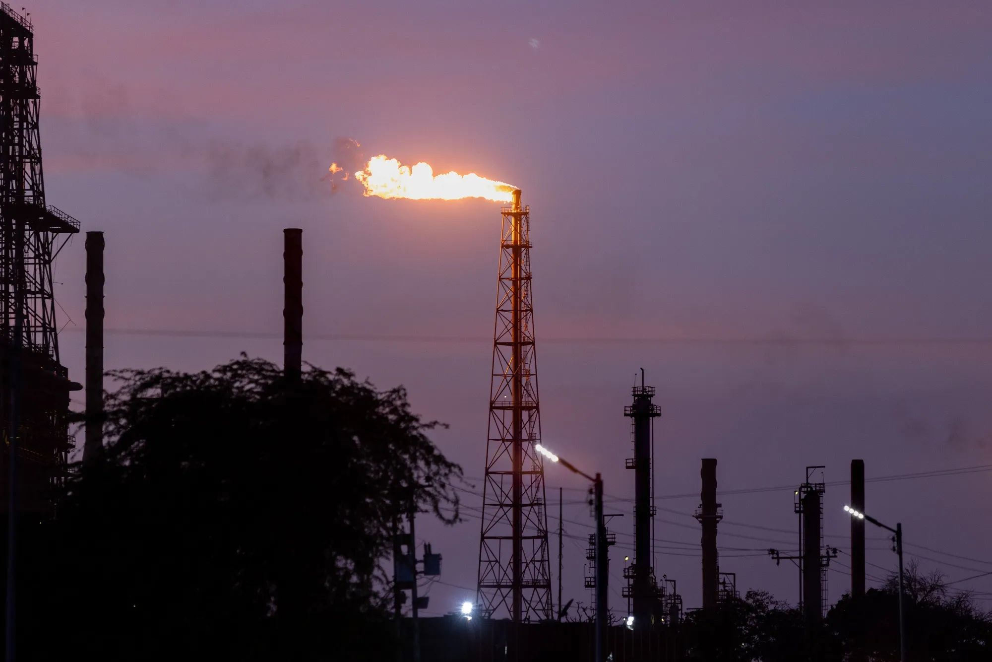 The Petroleos de Venezuela Amuay oil refinery.