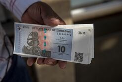 ZiG banknotes in Harare, Zimbabwe.