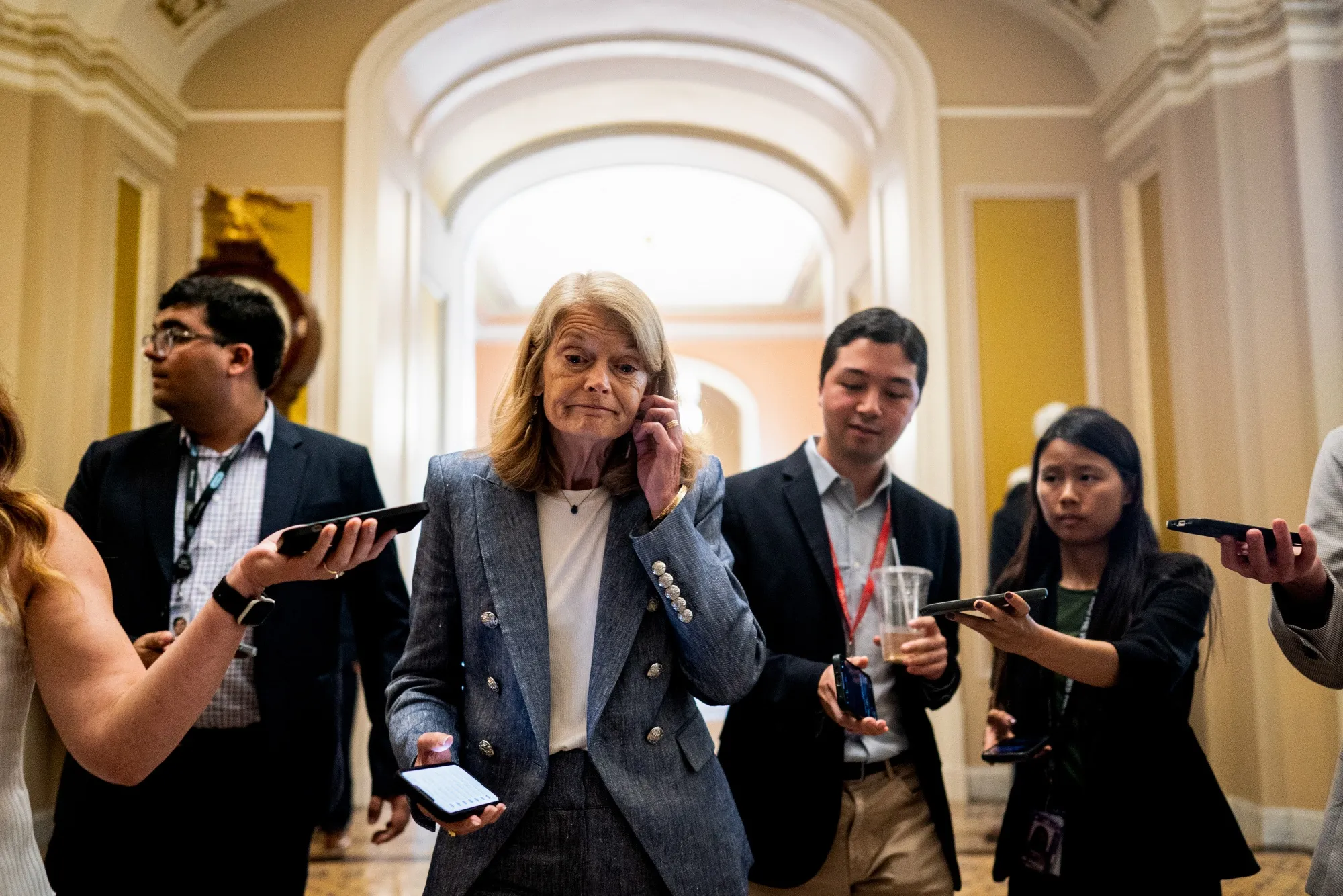Senator Lisa Murkowski at the US Capitol in June.&nbsp;