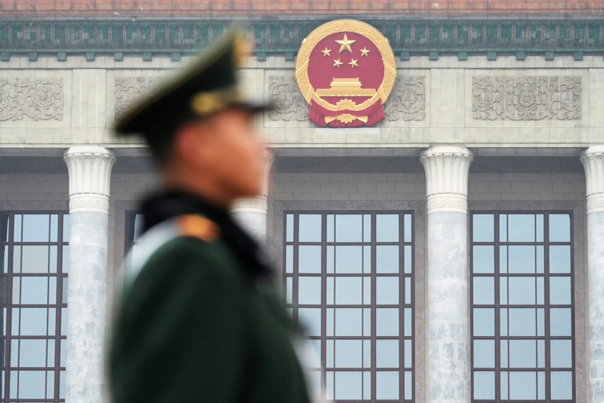 The Great Hall of the People ahead of the opening session of the National People’s Congress in Beijing.
