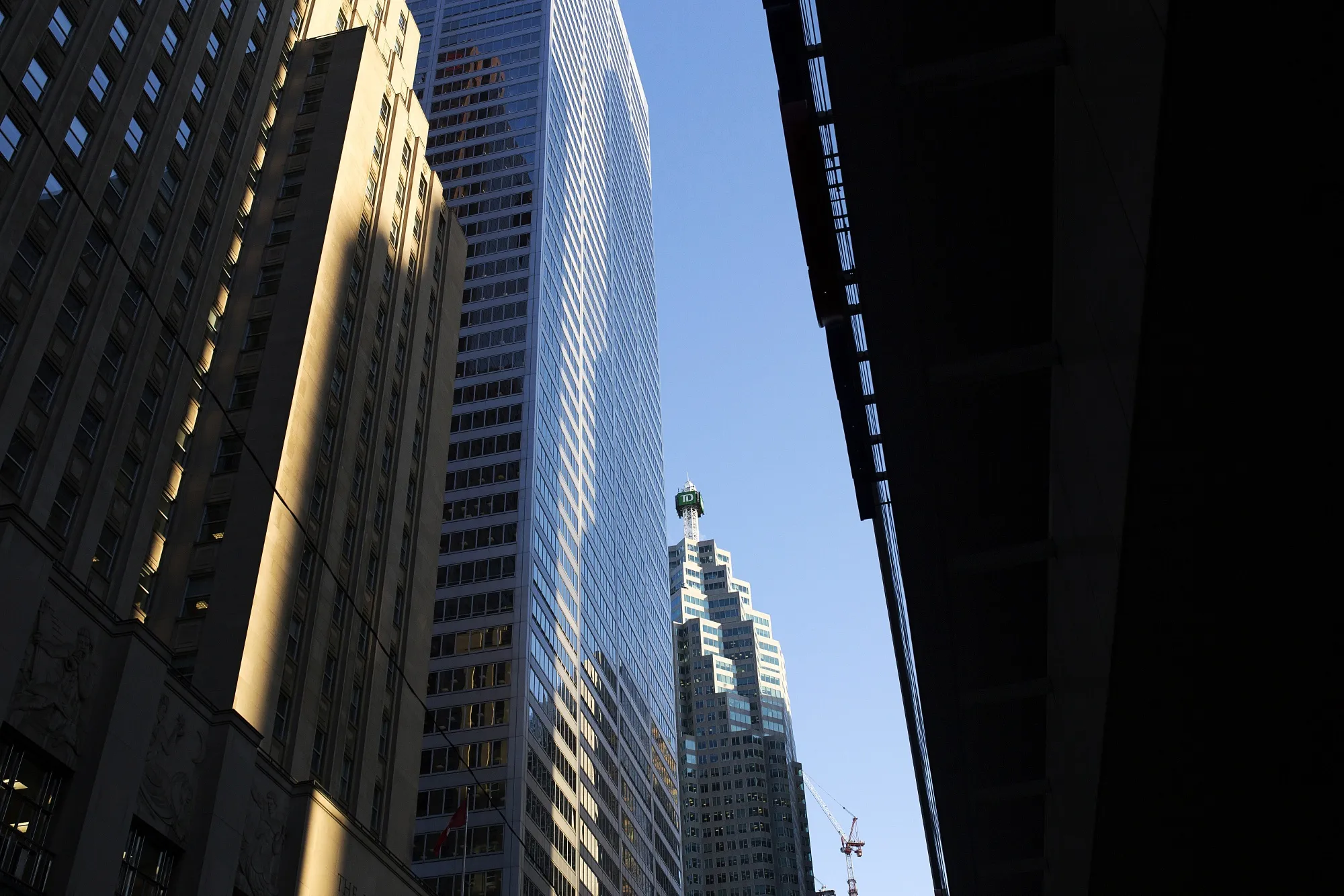 Toronto's Financial District As Stock Market Bloodbath Kept At Bay In Canada With Gold Rally