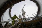Construction work inside a reactor at Hinkley Point C in Bridgwater, England.