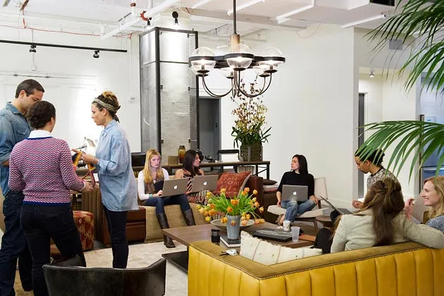 A room at Neuehouse, a collective organization of work spaces and common spaces for entrepreneurs and "solopreneurs" in New York