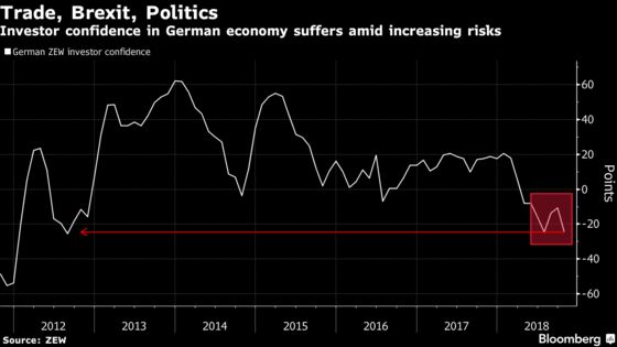 Investor Optimism in German Economy Plunges as Risks Add Up