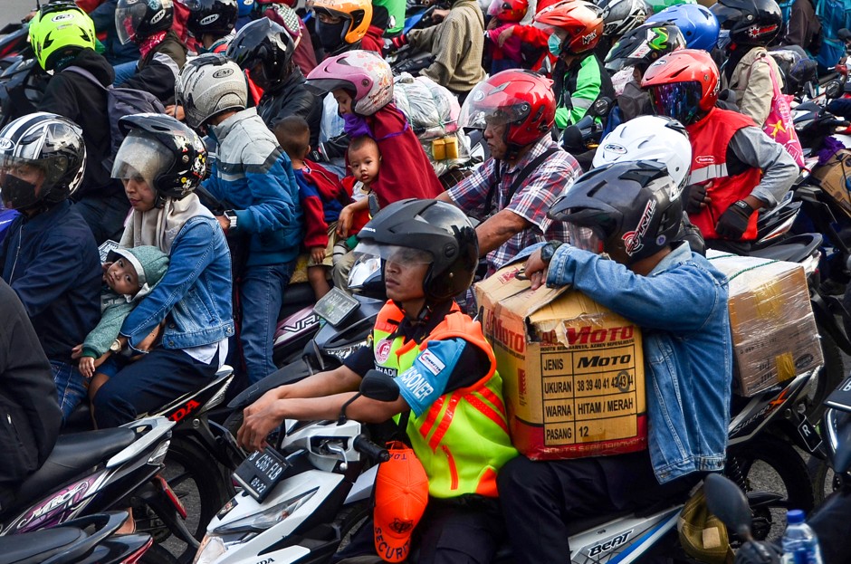 Motorbikes make up a big part of Jakarta’s world-leading traffic congestion.