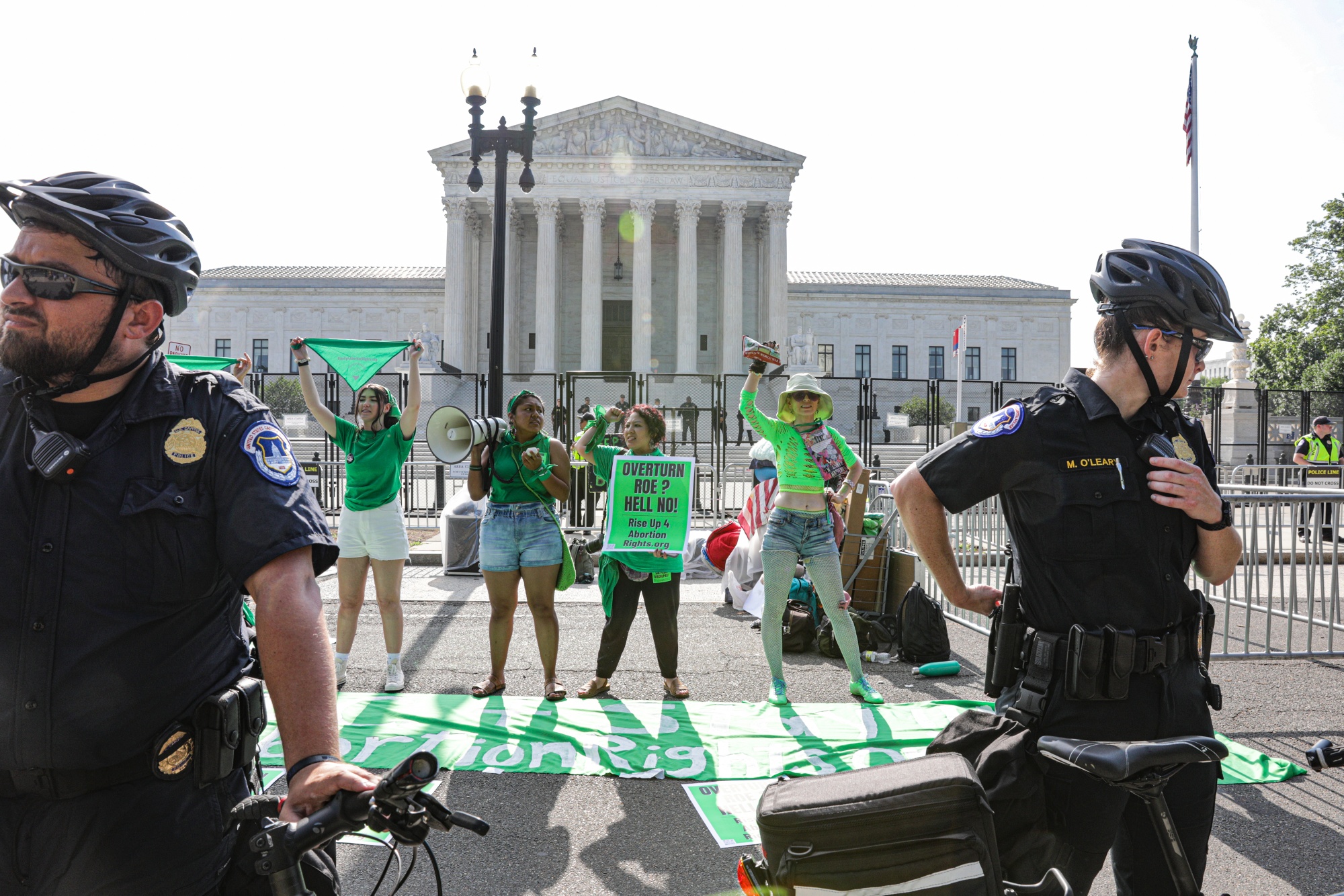 Pro-abortion protesters during a demonstration outside the US Supreme Court in Washington, D.C. on&nbsp;June 13.&nbsp;