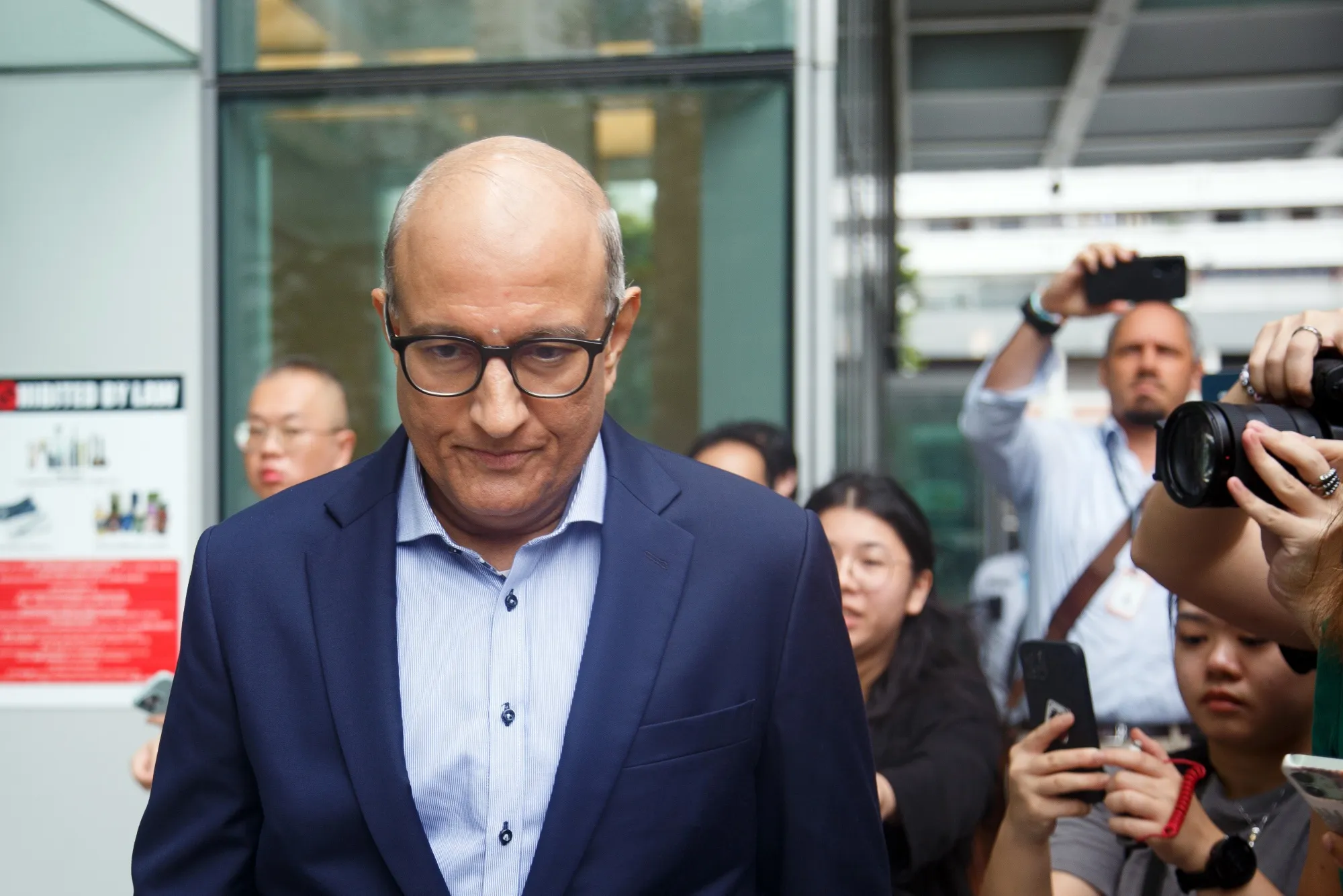 S. Iswaran leaves the Singapore State Courts on Jan. 18. 