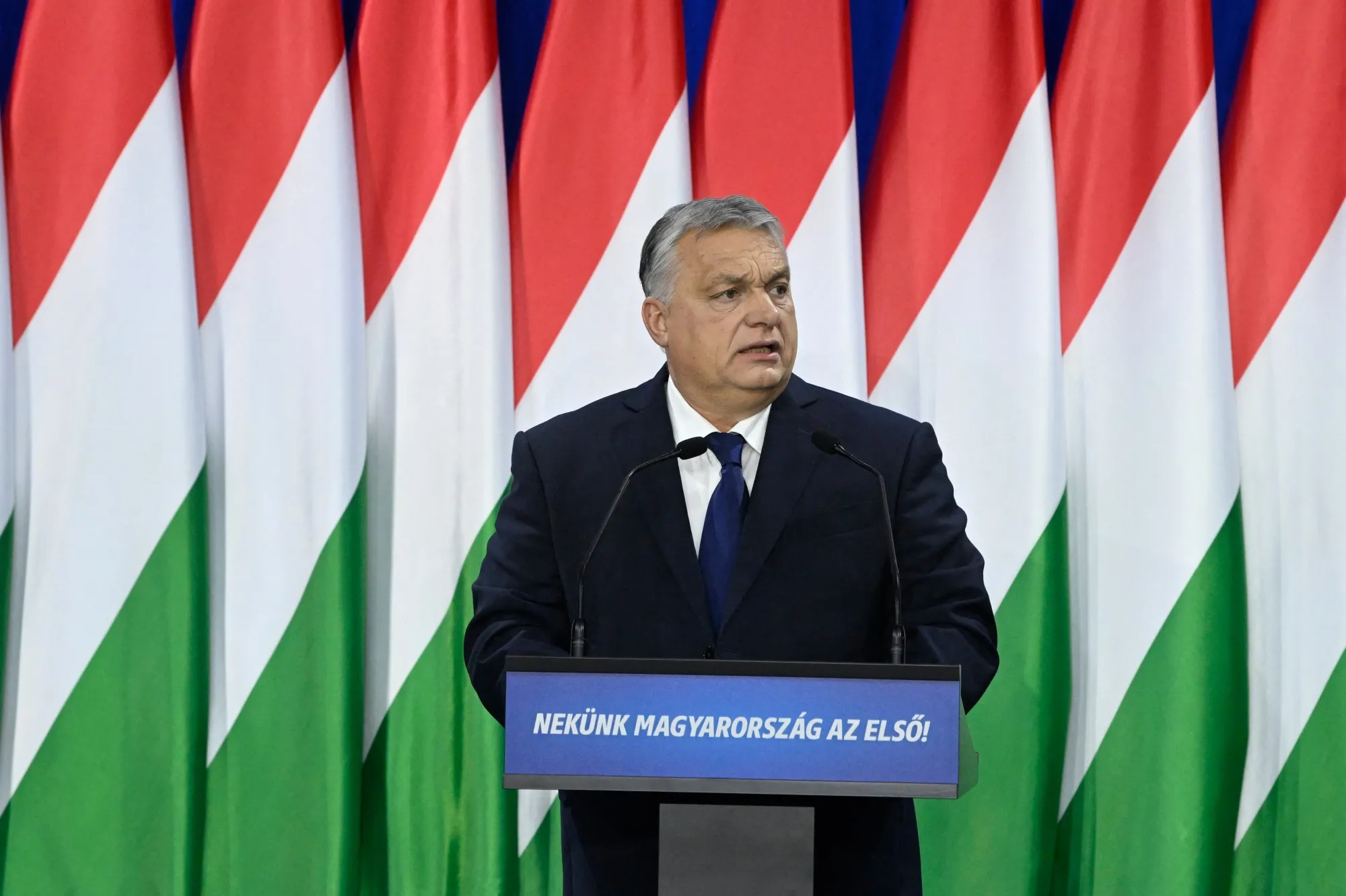 Viktor Orban delivers his annual state of the nation speech, on Feb.&nbsp;17.