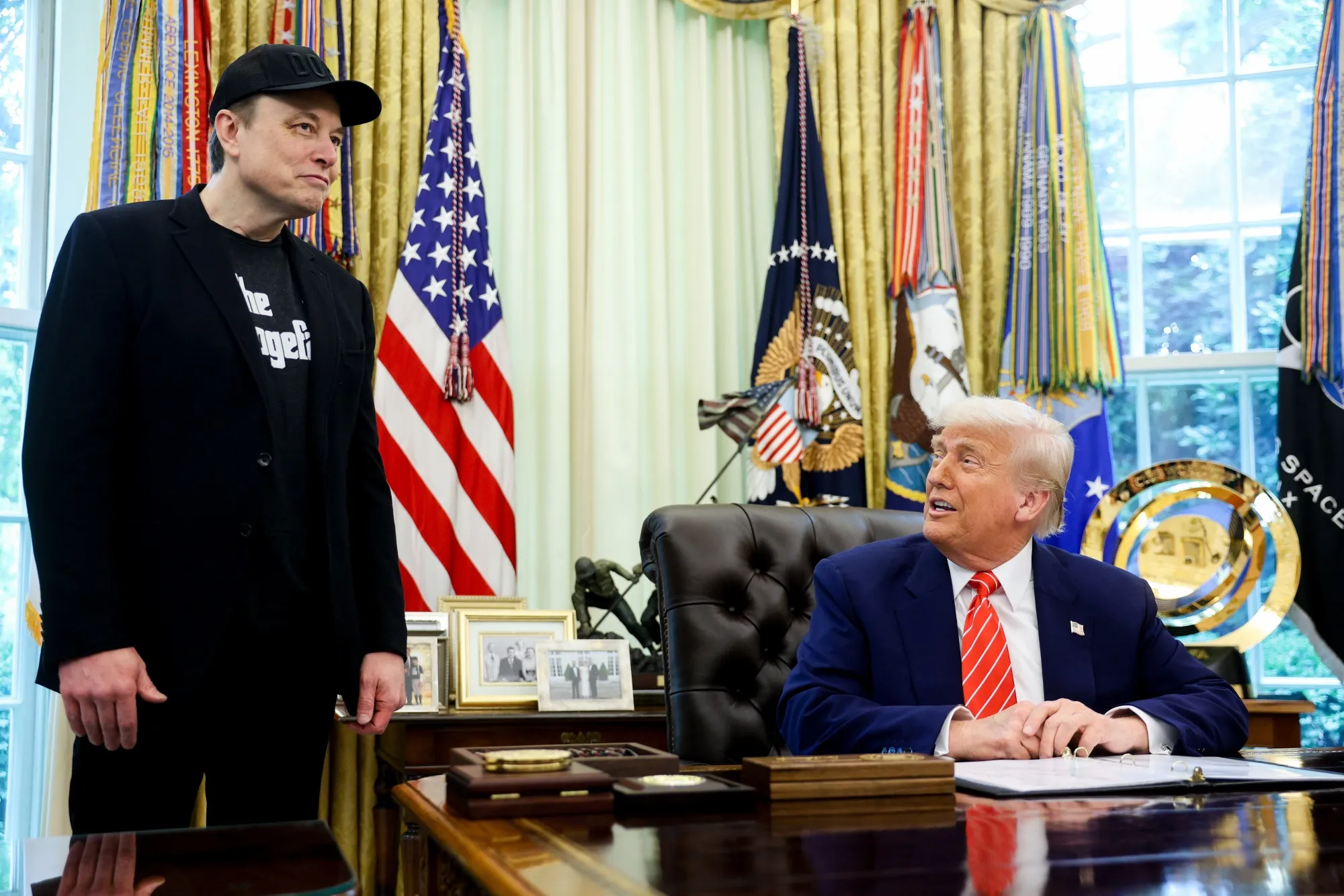Donald Trump, right, and Elon Musk
