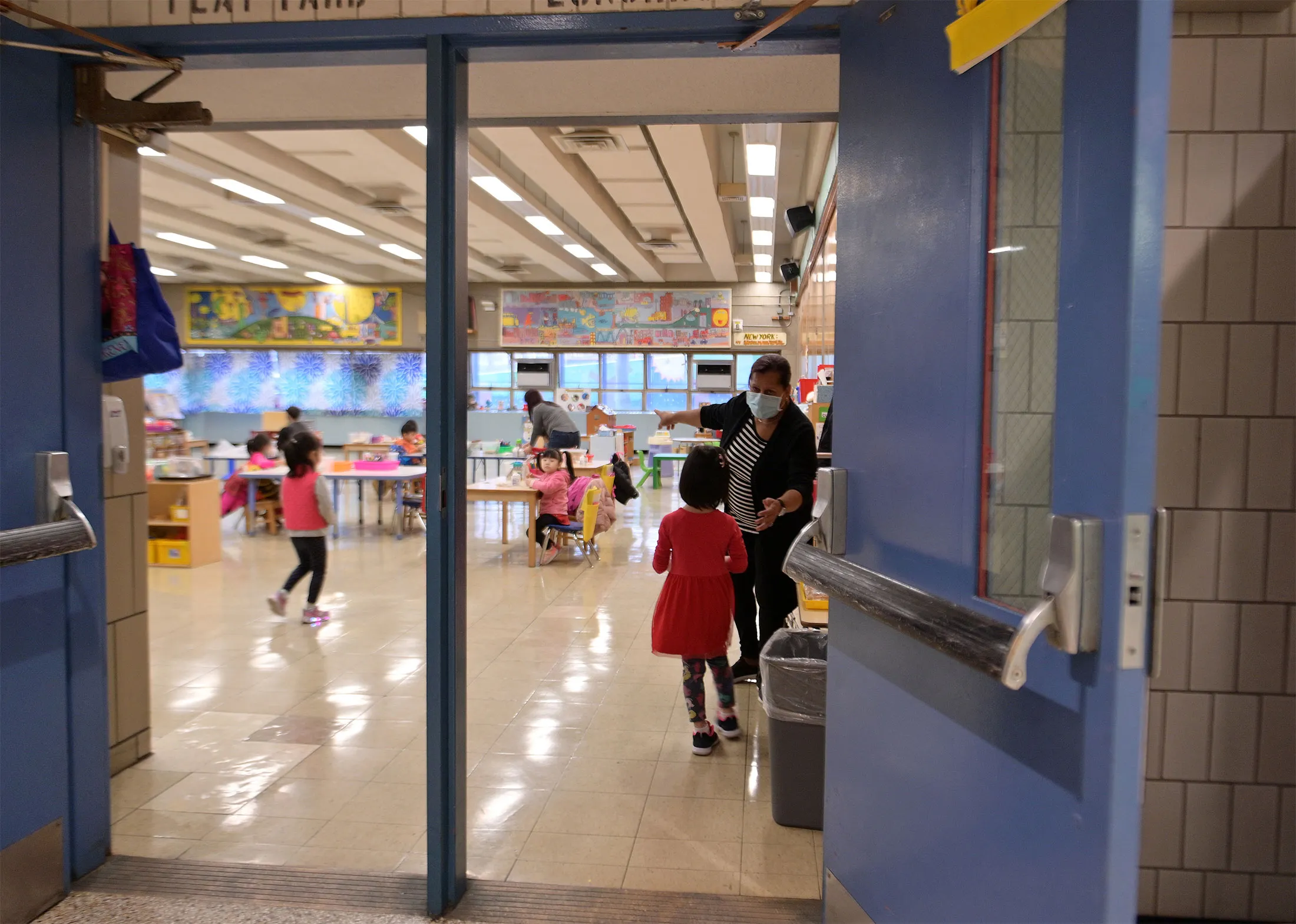 Students and teachers at Yung Wing Elementary School in New York City on Jan. 13.