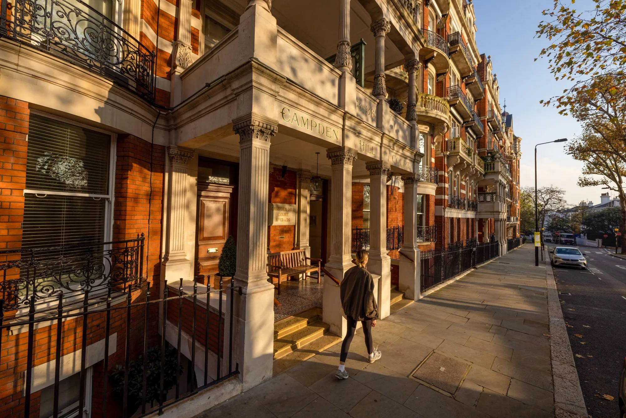 The Campden Hill Court luxury residential building in the Kensington and Chelsea district of London.