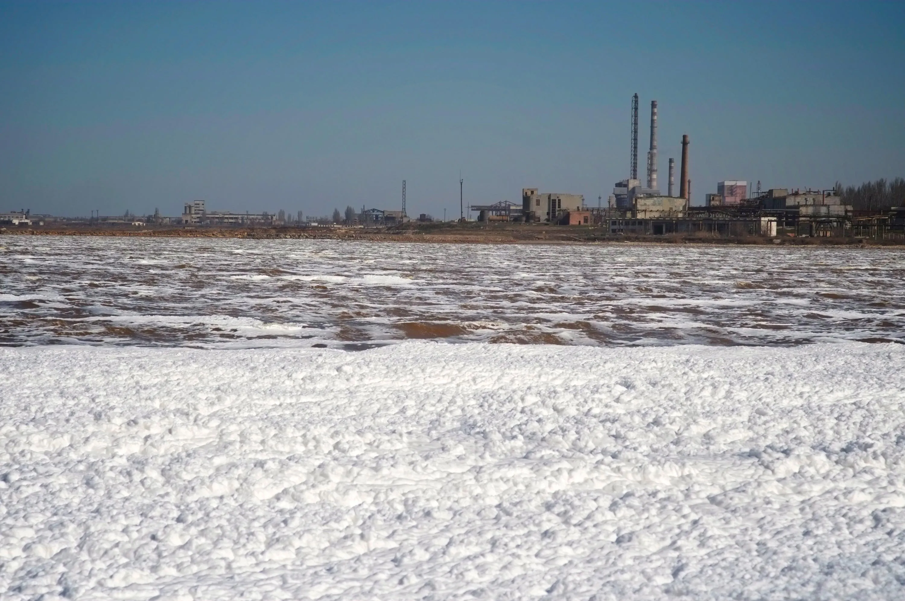 Foam from the chemical plant near Armyansk, Crimea, Ukraine on March 10. Photographer: Tim Wegner/laif via Redux