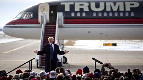 Donald Trump speaks during a campaign rally at Dubuque Regional Airport in Dubuque, Iowa, on Jan. 30, 2016.