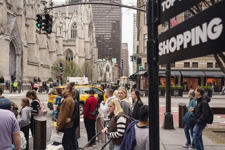 Shoppers in New York.
