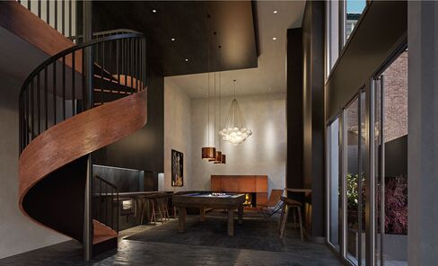 The resident lounge at 55 West 17th street