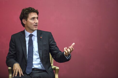 Canadian Prime Minister Justin Trudeau Speaks At Business Luncheon