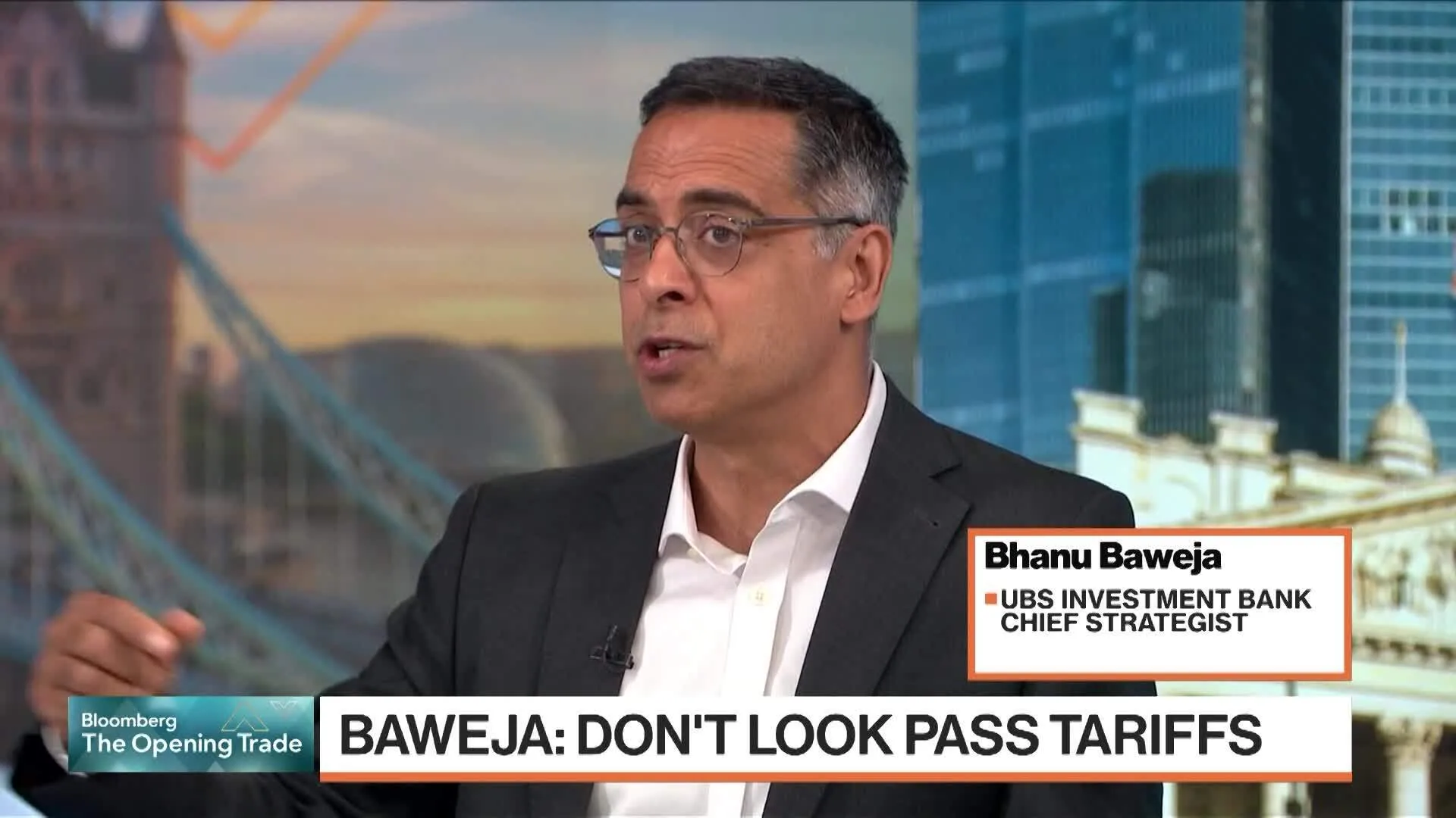 Watch Tariff Fear Is at Zero, UBS' Bhanu Baweja Says - Bloomberg